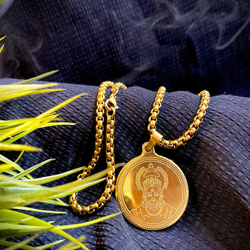 24K GOLD PLATED HANUMAN JI PENDANT WITH CHAIN